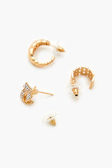 Twisted Stud & Hoop Earring Set