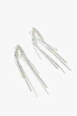 Rhinestone Box Chain Drop Earrings