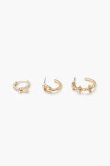Rhinestone Hoop Earring Set
