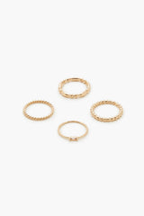 Twisted Faux Gem Ring Set