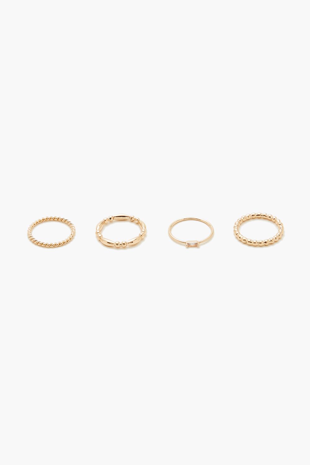 Twisted Faux Gem Ring Set