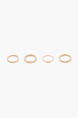 Twisted Faux Gem Ring Set