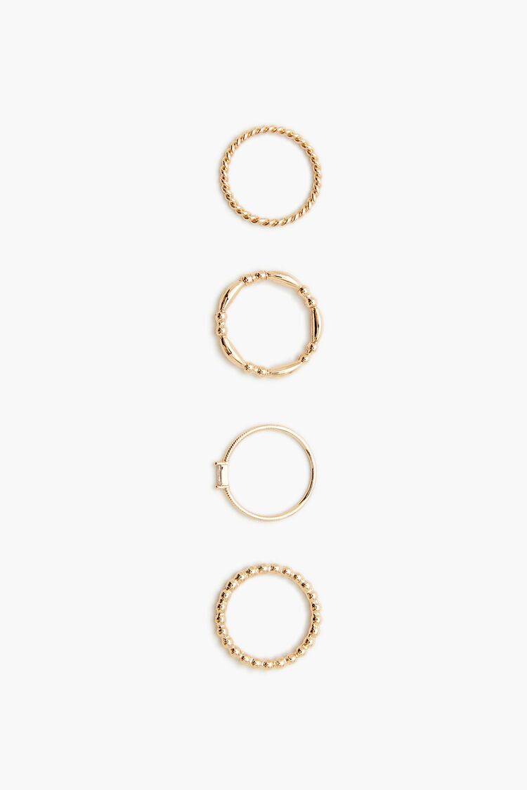 Twisted Faux Gem Ring Set