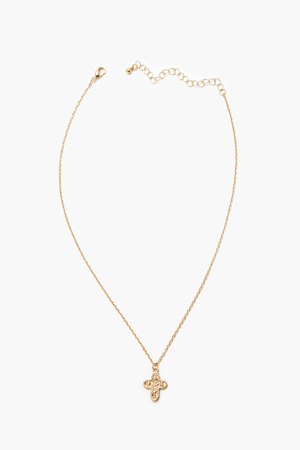 Etched Cross Charm Necklace