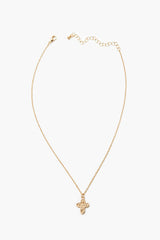Etched Cross Charm Necklace