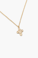 Etched Cross Charm Necklace