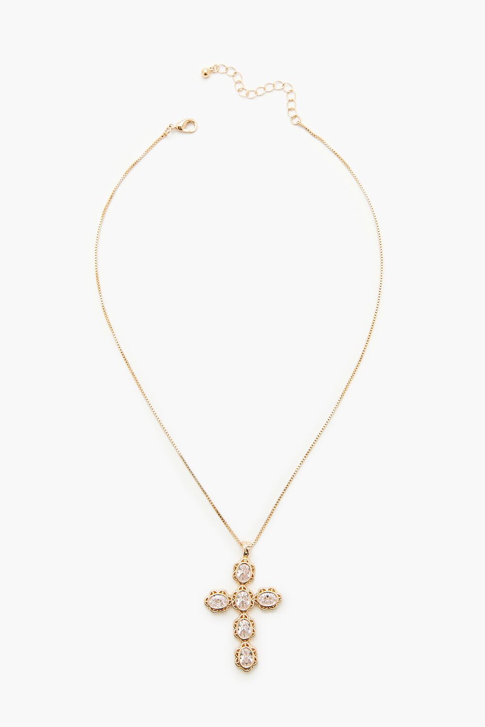 Faux Gem Cross Pendant Necklace