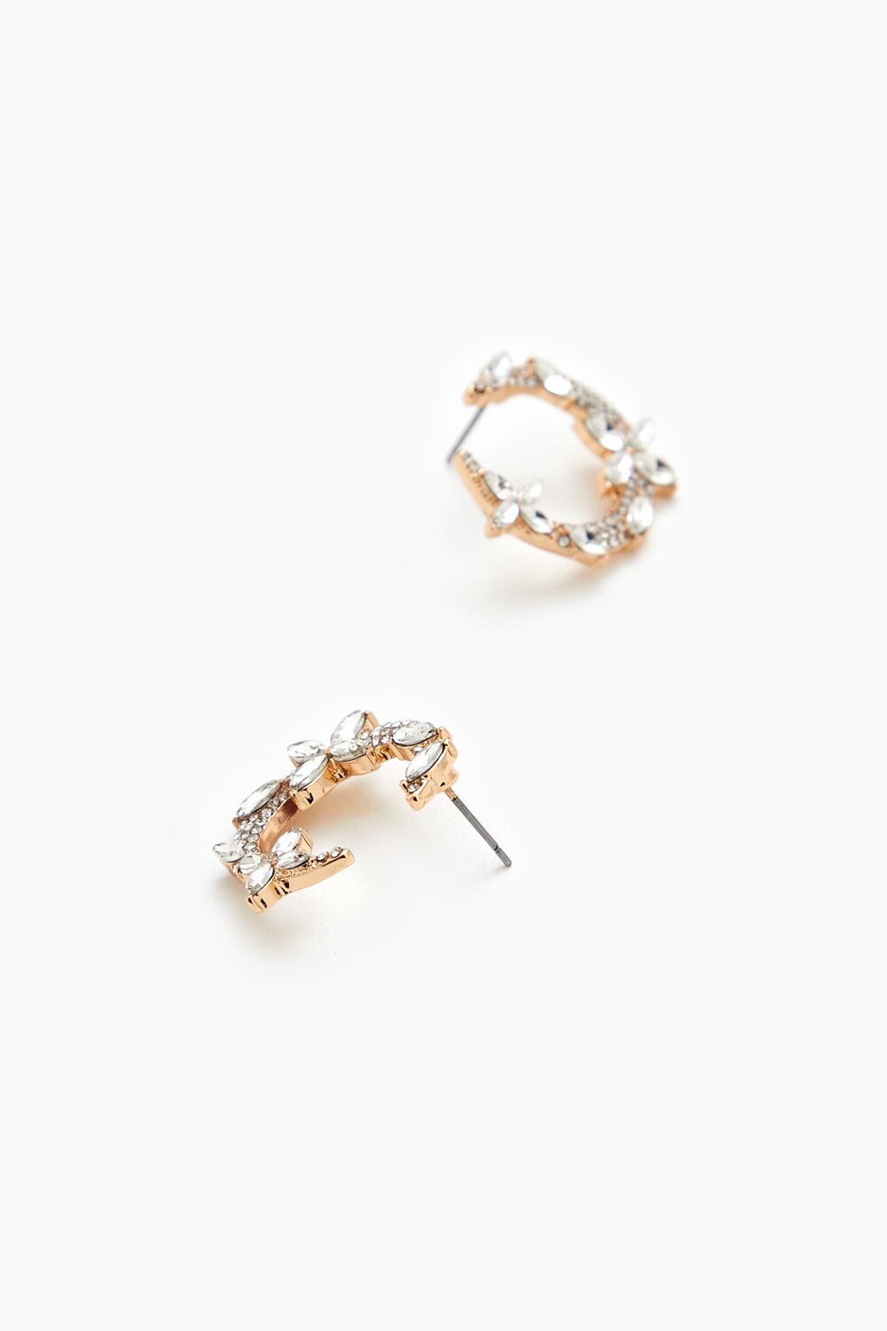 Rhinestone Crescent Stud Earrings
