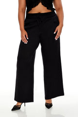 Plus Size Drawstring Straight Pants