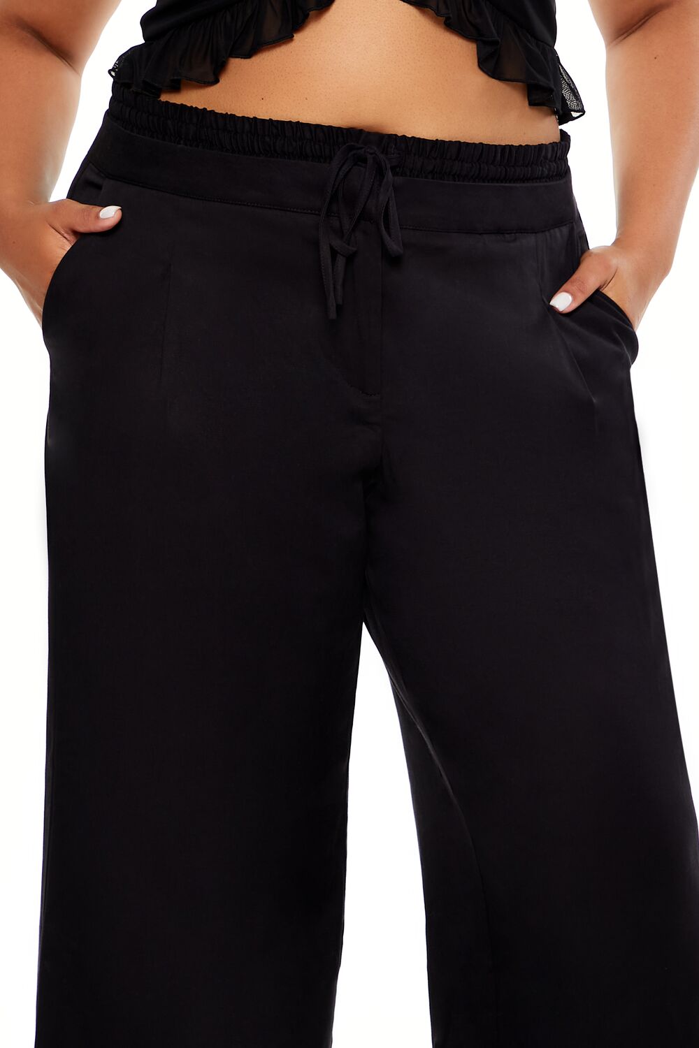 Plus Size Drawstring Straight Pants