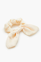 Ruched Satin Bow Hair Scrunchie