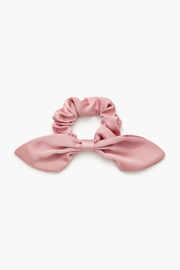 Ruched Satin Bow Hair Scrunchie