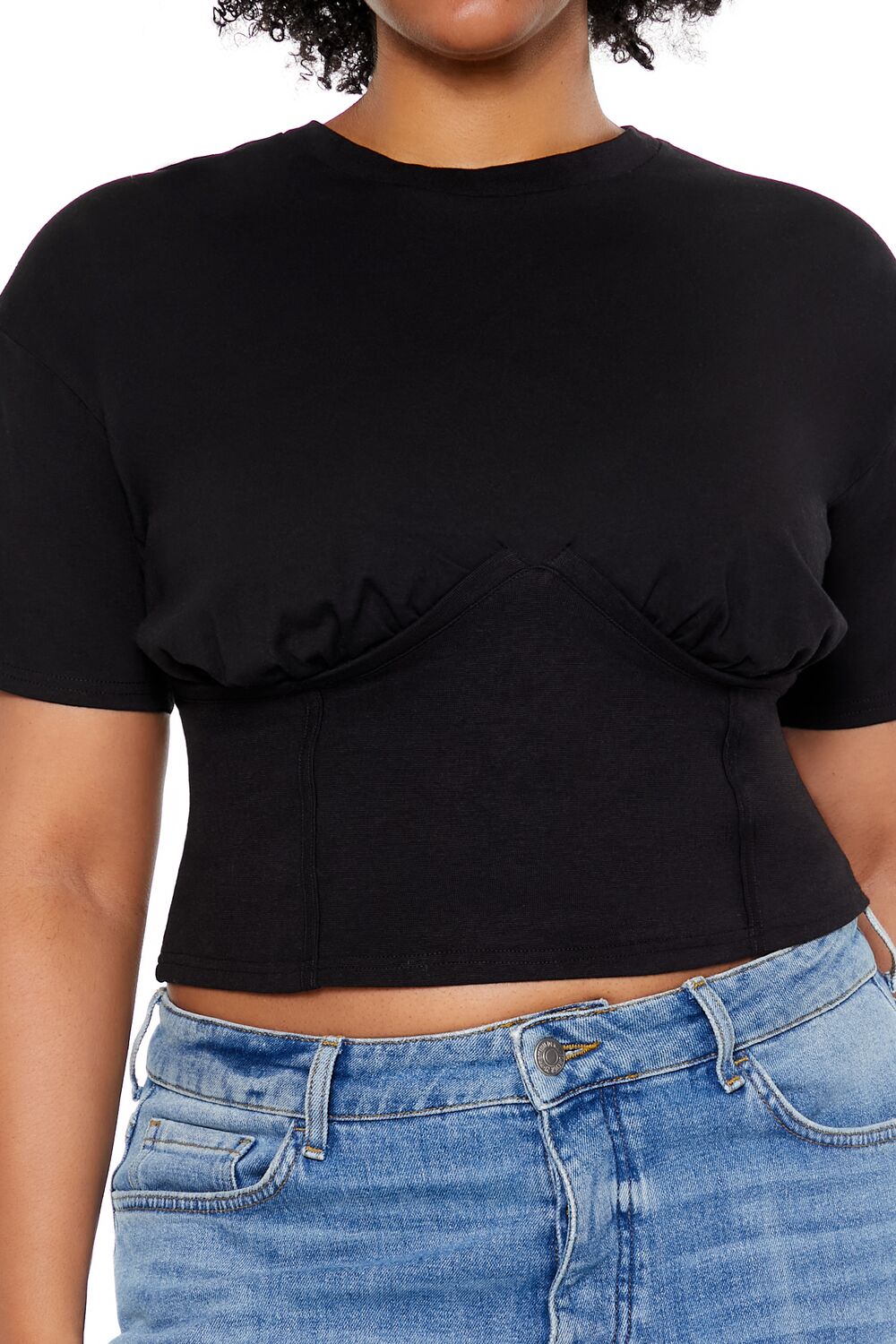 Plus Size Cropped Bustier Tee