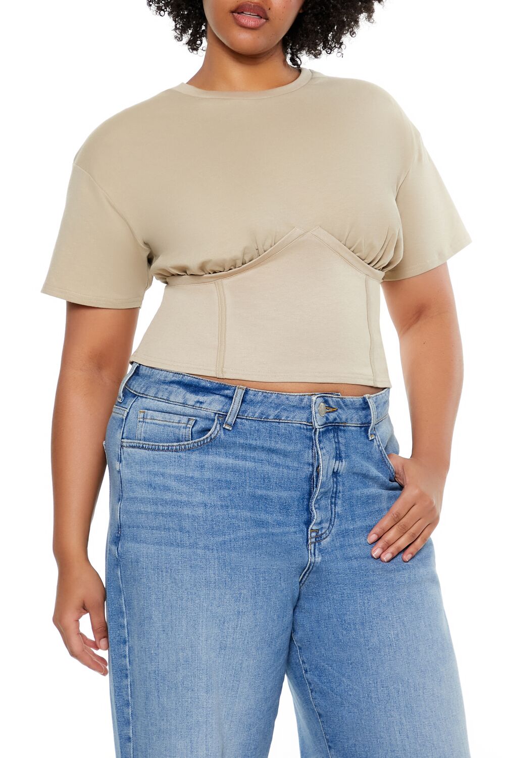 Plus Size Cropped Bustier Tee