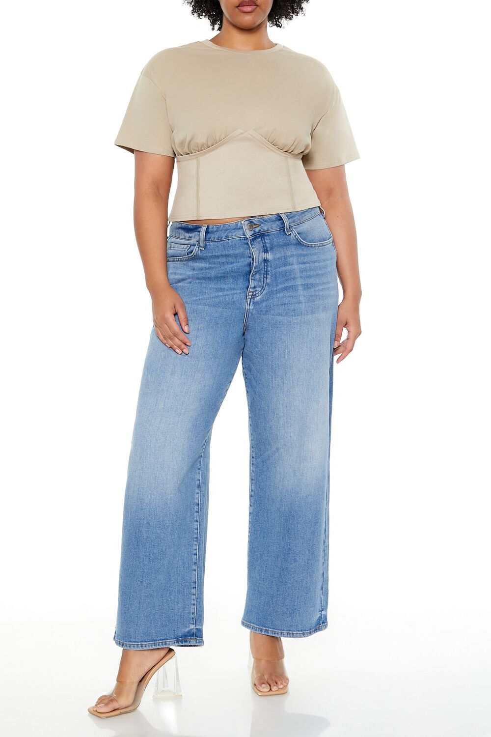 Plus Size Cropped Bustier Tee