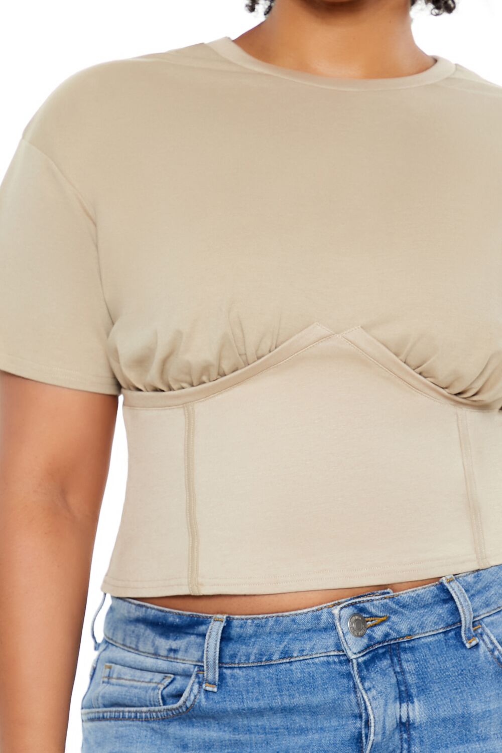 Plus Size Cropped Bustier Tee