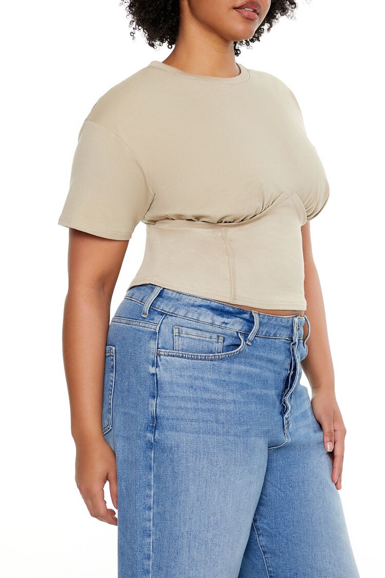 Plus Size Cropped Bustier Tee