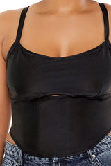 Plus Size Cutout Zip-Up Cami