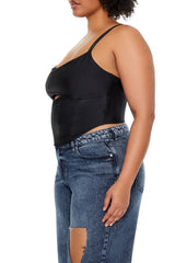 Plus Size Cutout Zip-Up Cami