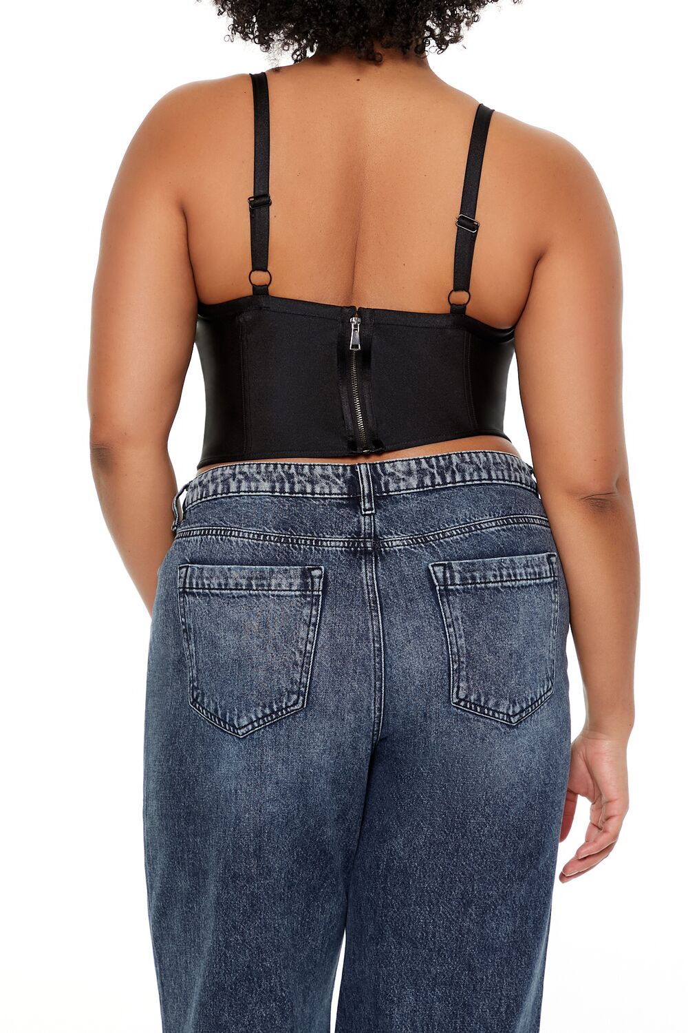Plus Size Cutout Zip-Up Cami