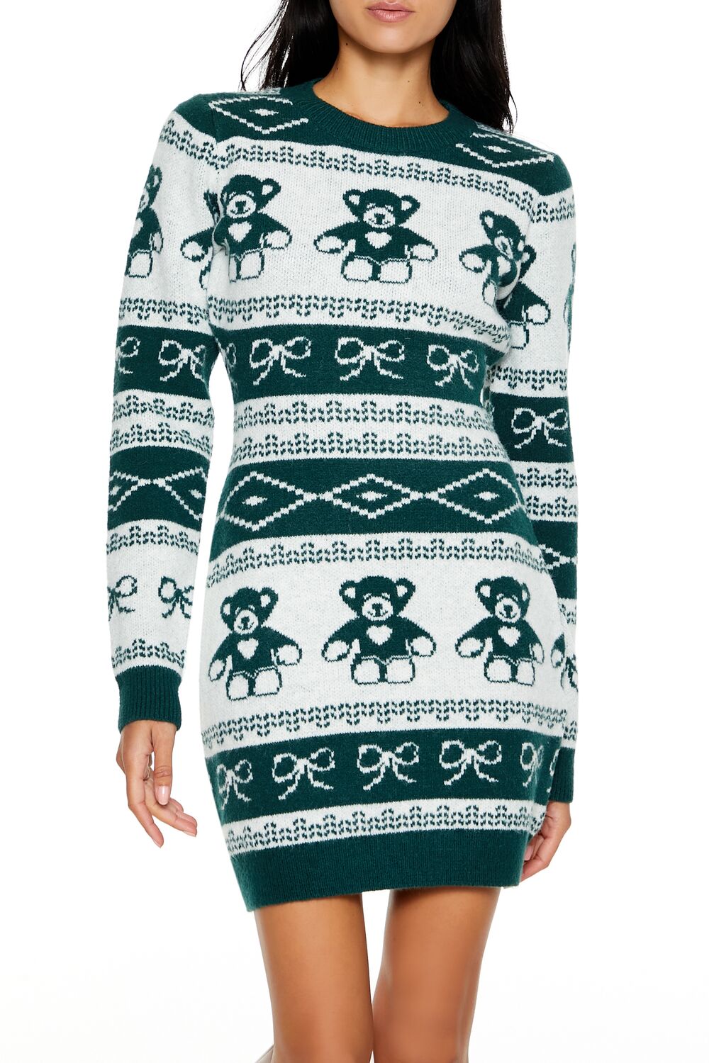 Fair Isle Mini Sweater Dress