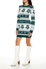 Fair Isle Mini Sweater Dress
