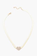 Rhinestone Heart Pendant Necklace