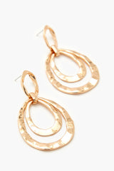 Hammered Hoop Drop Earrings