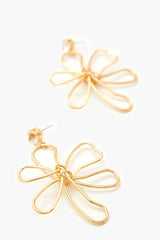 Wire Flower Drop Earrings