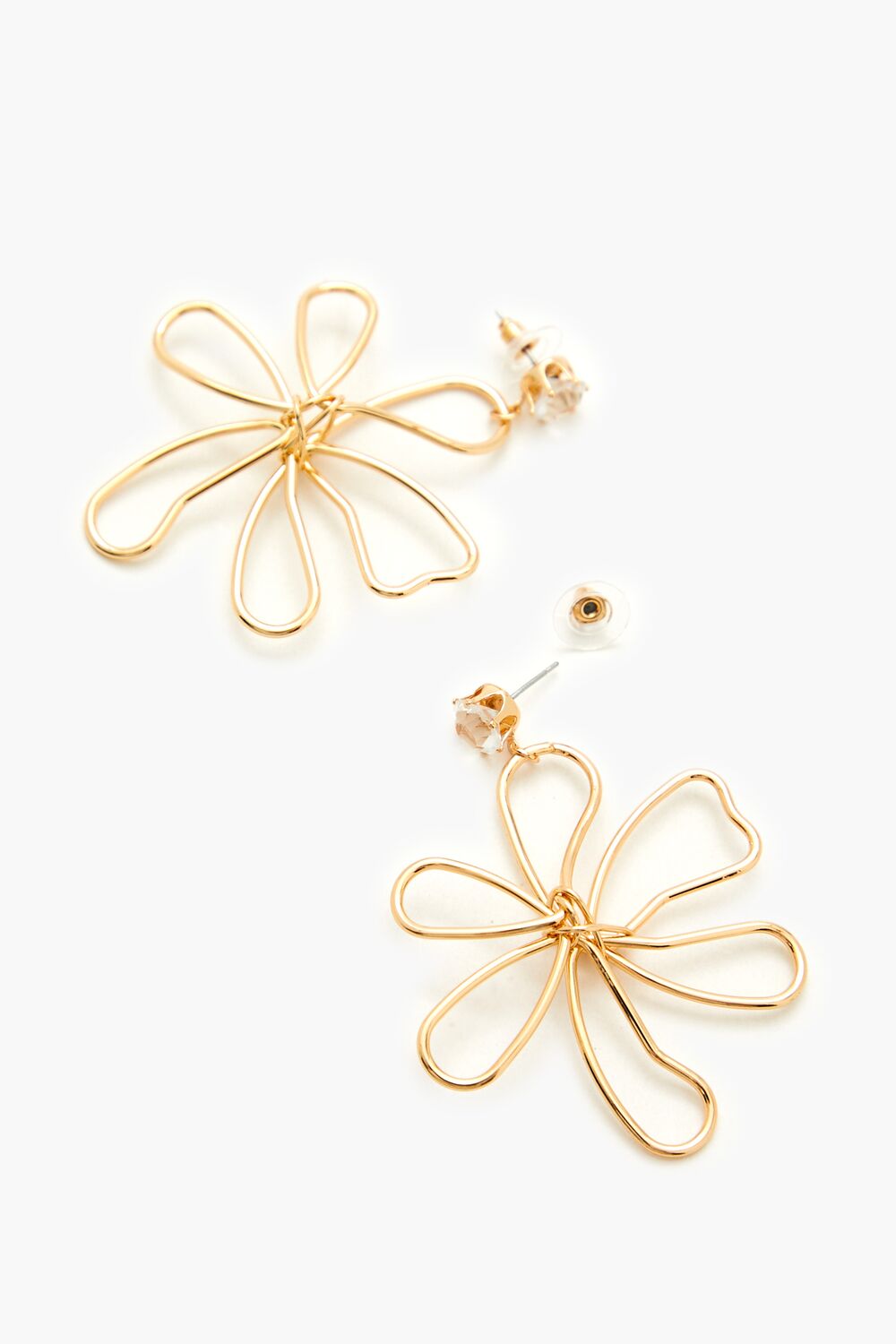 Wire Flower Drop Earrings