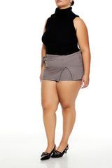 Plus Size Pinstriped Micro Mini Skort