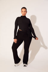 Plus Size Ribbed Flare Pants