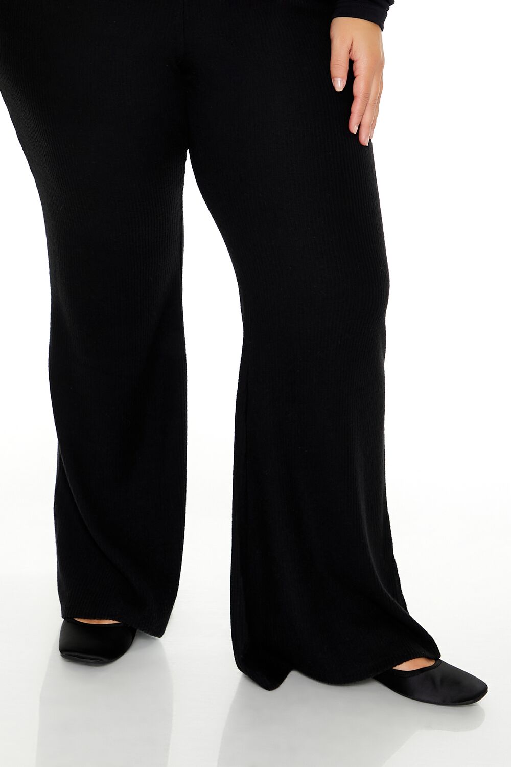 Plus Size Ribbed Flare Pants