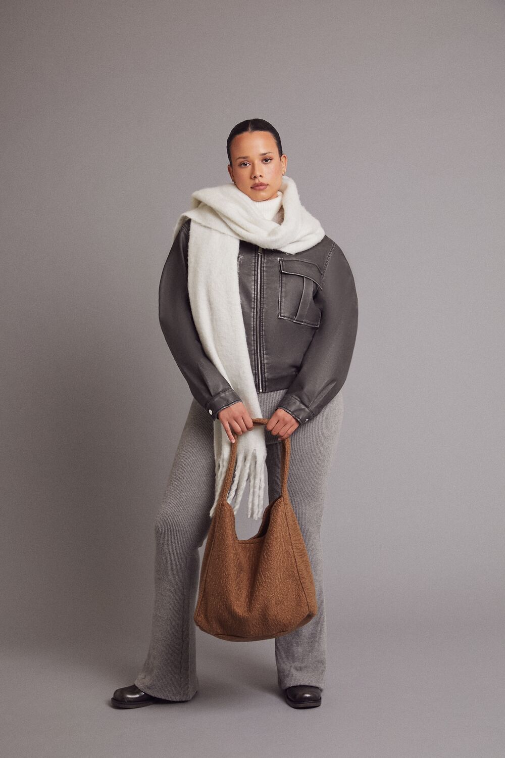 Plus Size Ribbed Flare Pants