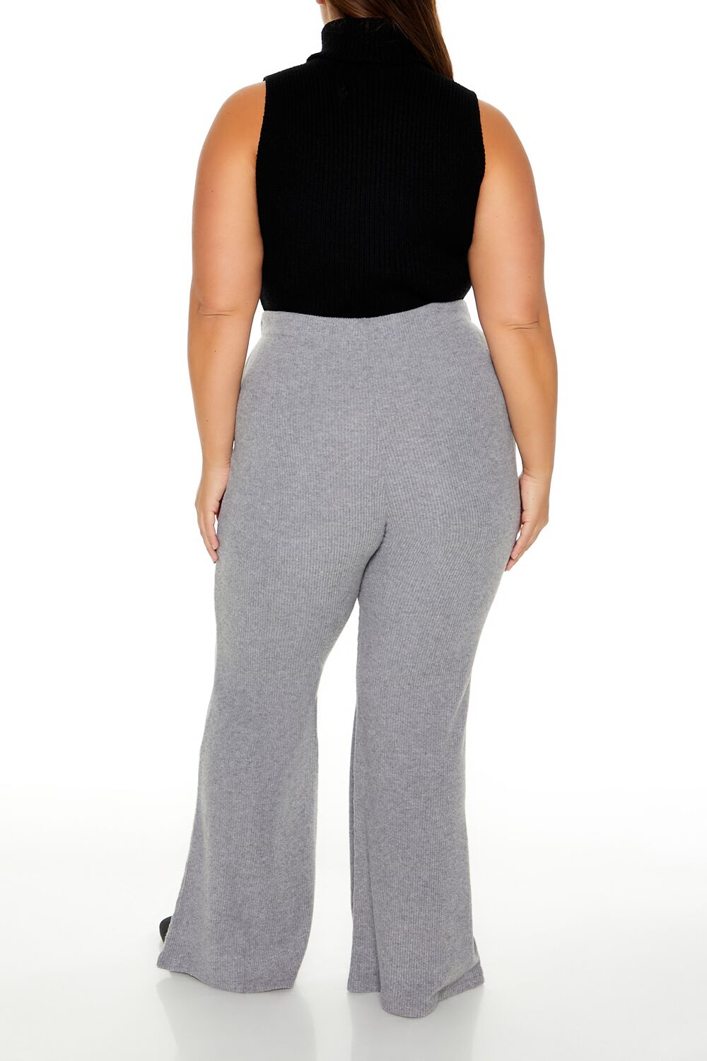 Plus Size Ribbed Flare Pants