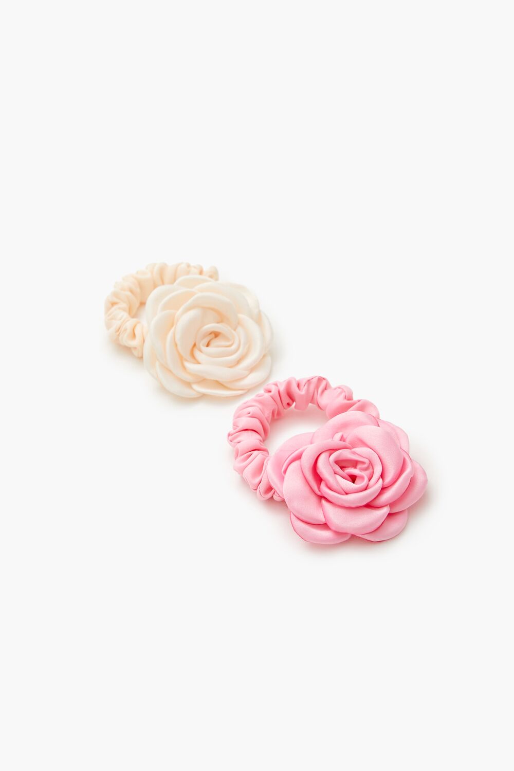 Satin Rose Hair Scrunchie Set