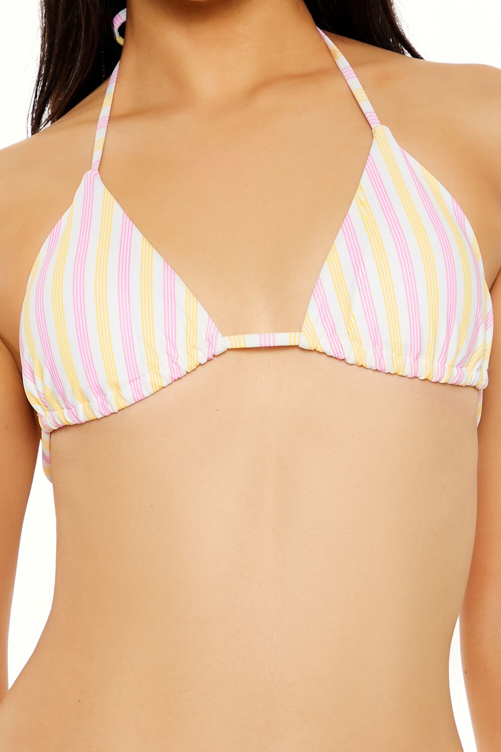 Essentials Multi-Stripe Triangle Bikini Top