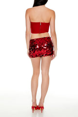 Sequin Straight Mini Skirt