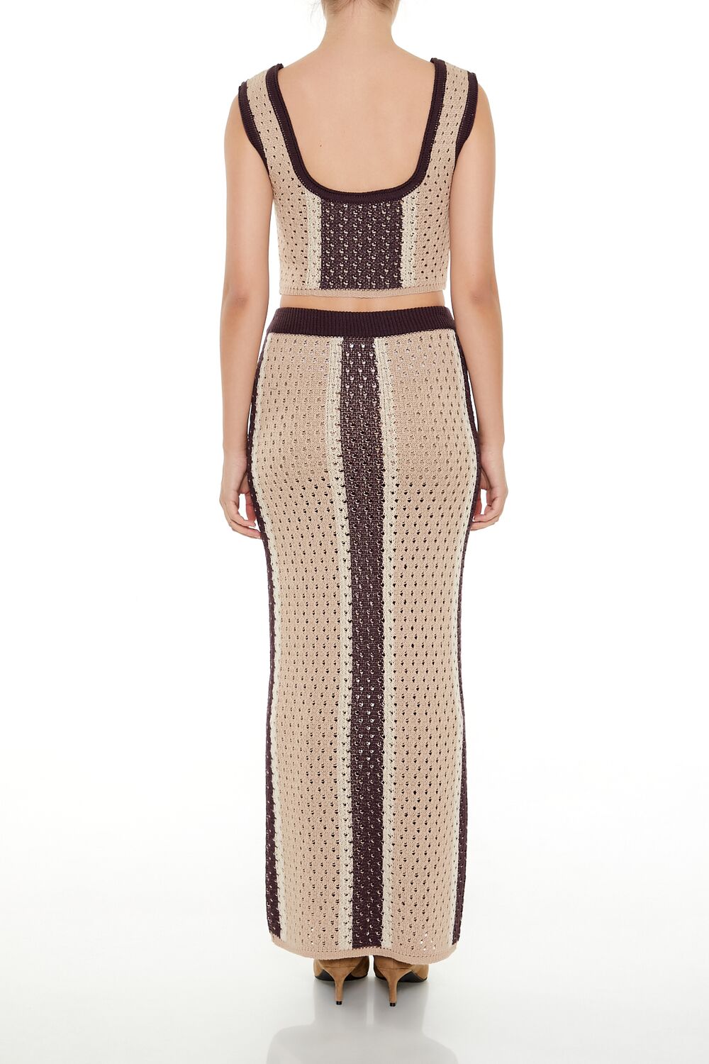 Striped Crochet Tank Top & Skirt Set