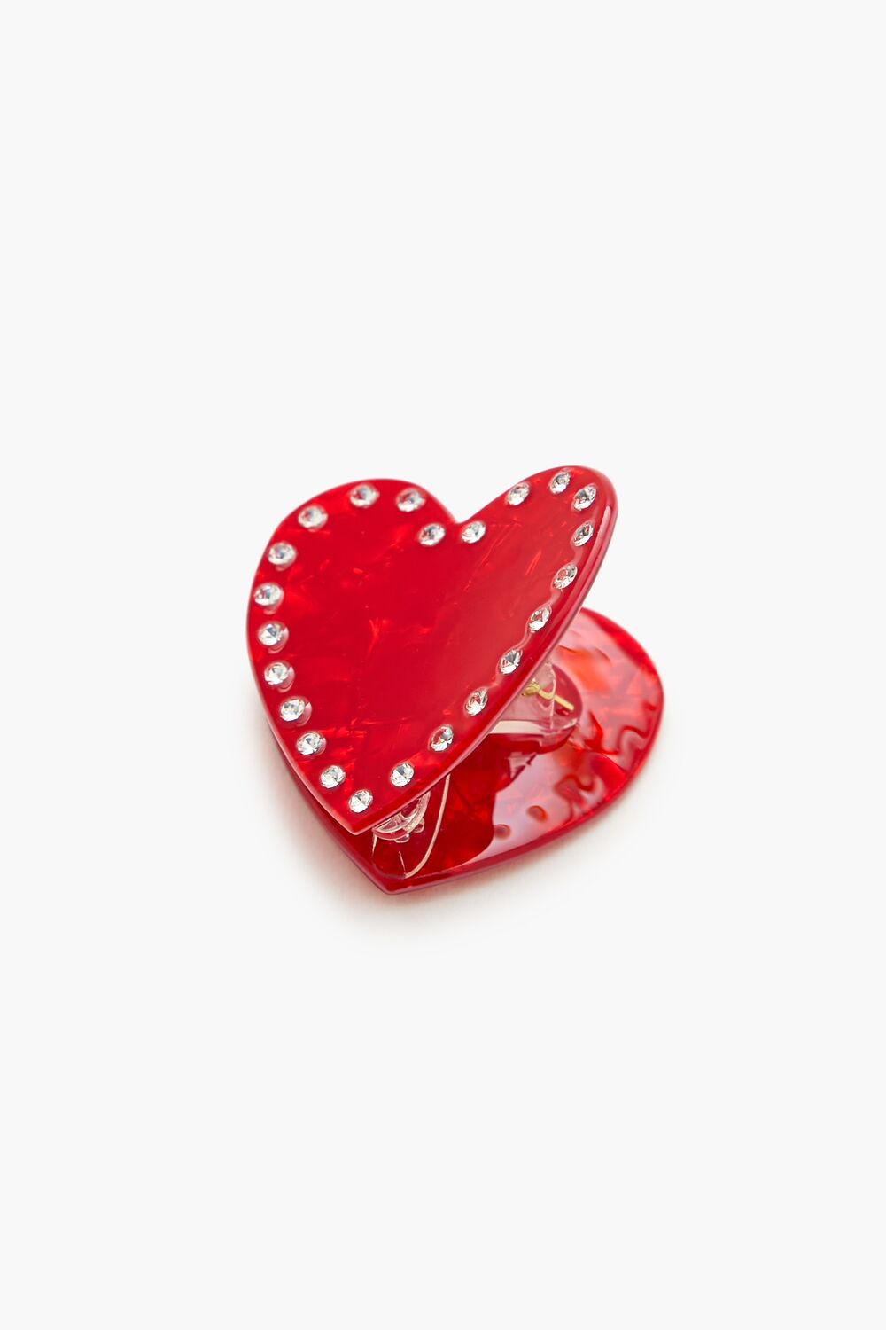 Heart Rhinestone Claw Clip