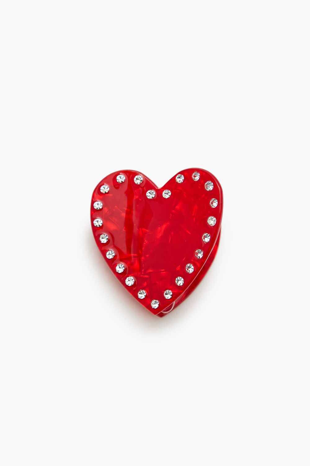 Heart Rhinestone Claw Clip