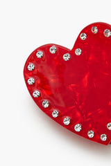 Heart Rhinestone Claw Clip