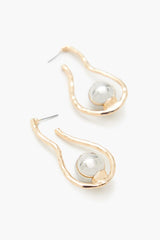 Faux Pearl Geo Drop Earrings