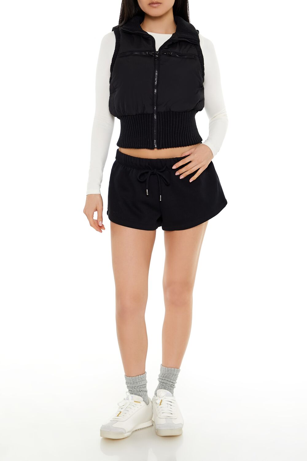 Cropped Zip-Up Vest