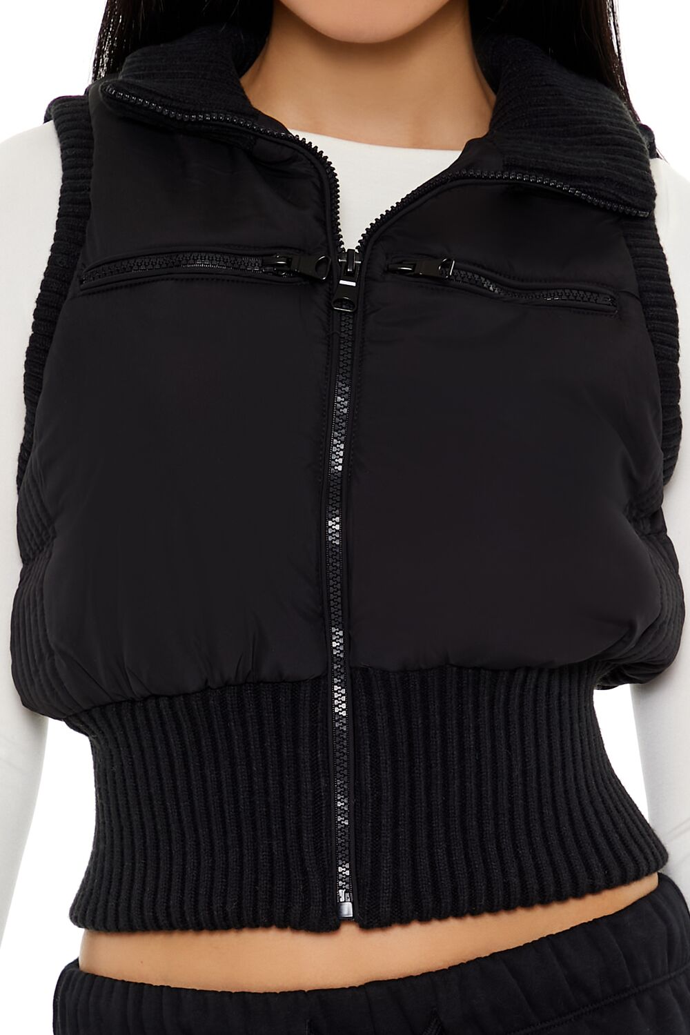 Cropped Zip-Up Vest