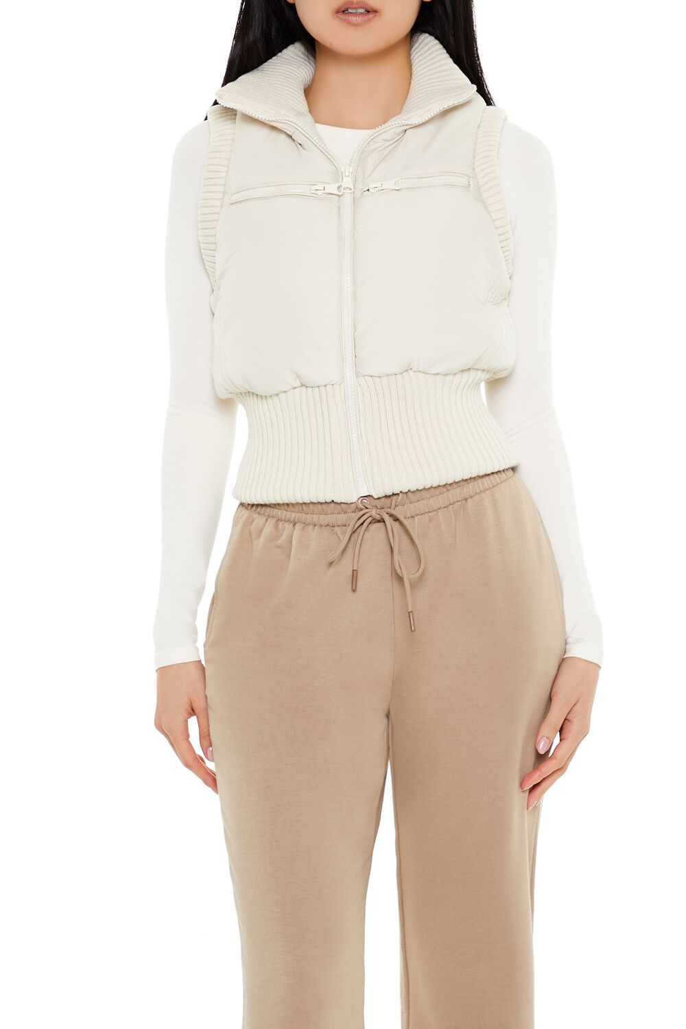 Cropped Zip-Up Vest