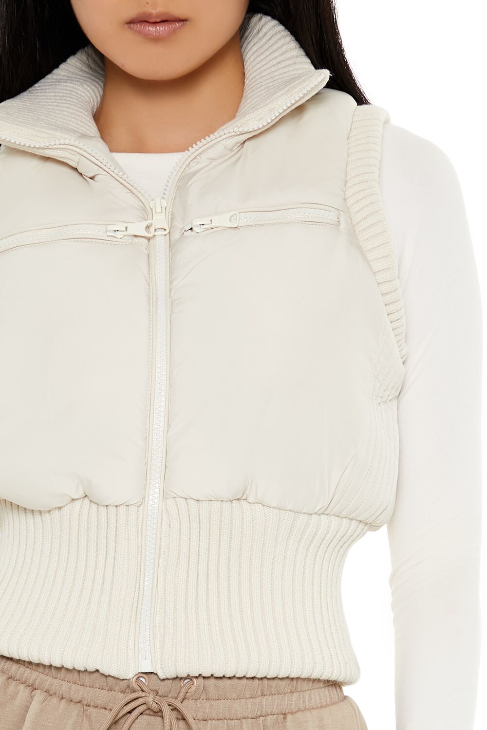 Cropped Zip-Up Vest