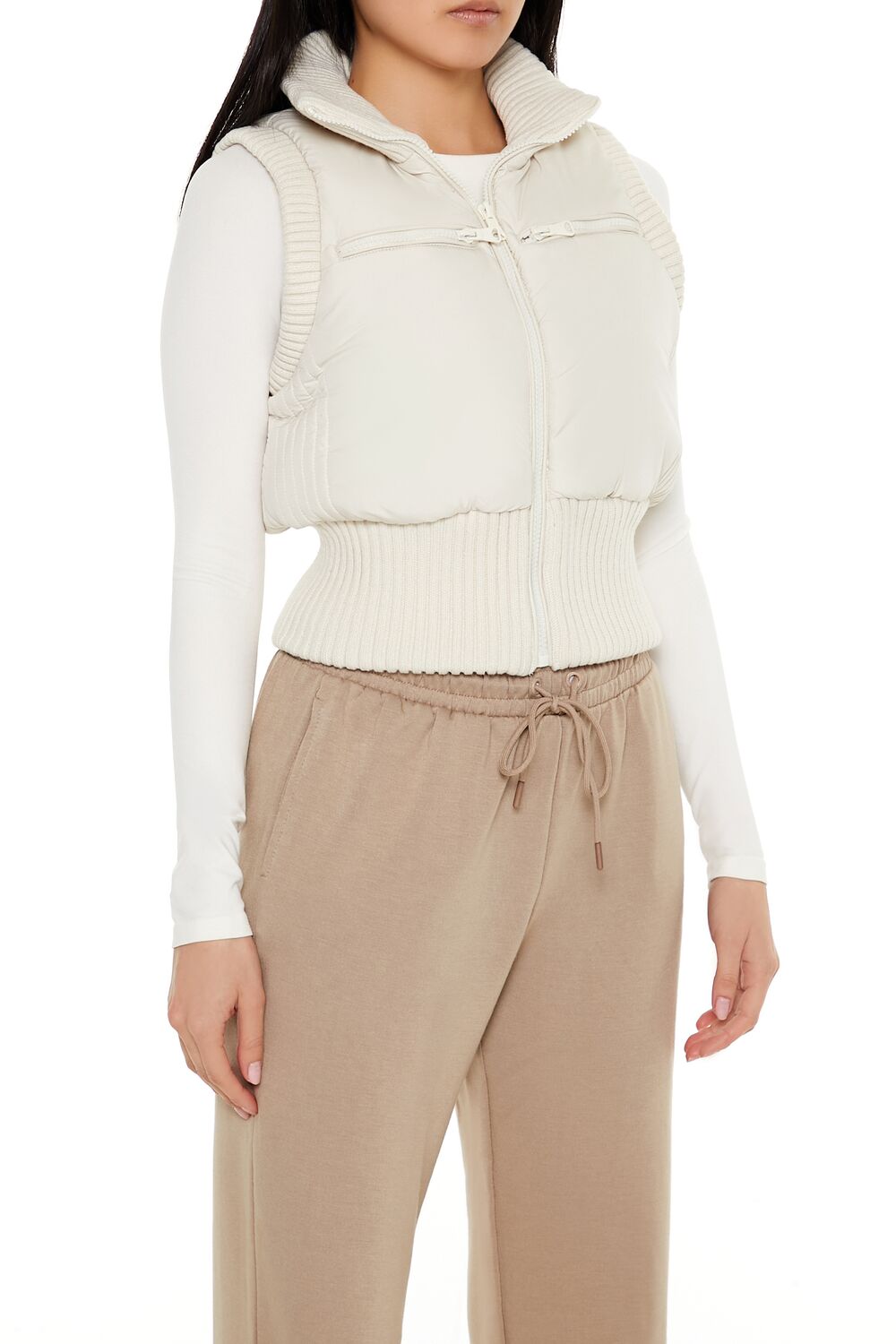 Cropped Zip-Up Vest