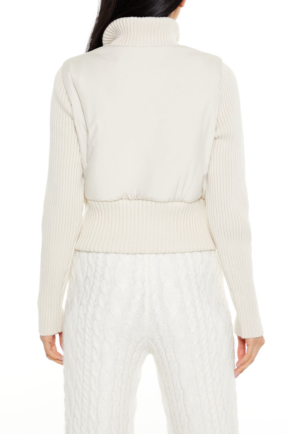 Ribbed Funnel Neck Jacket