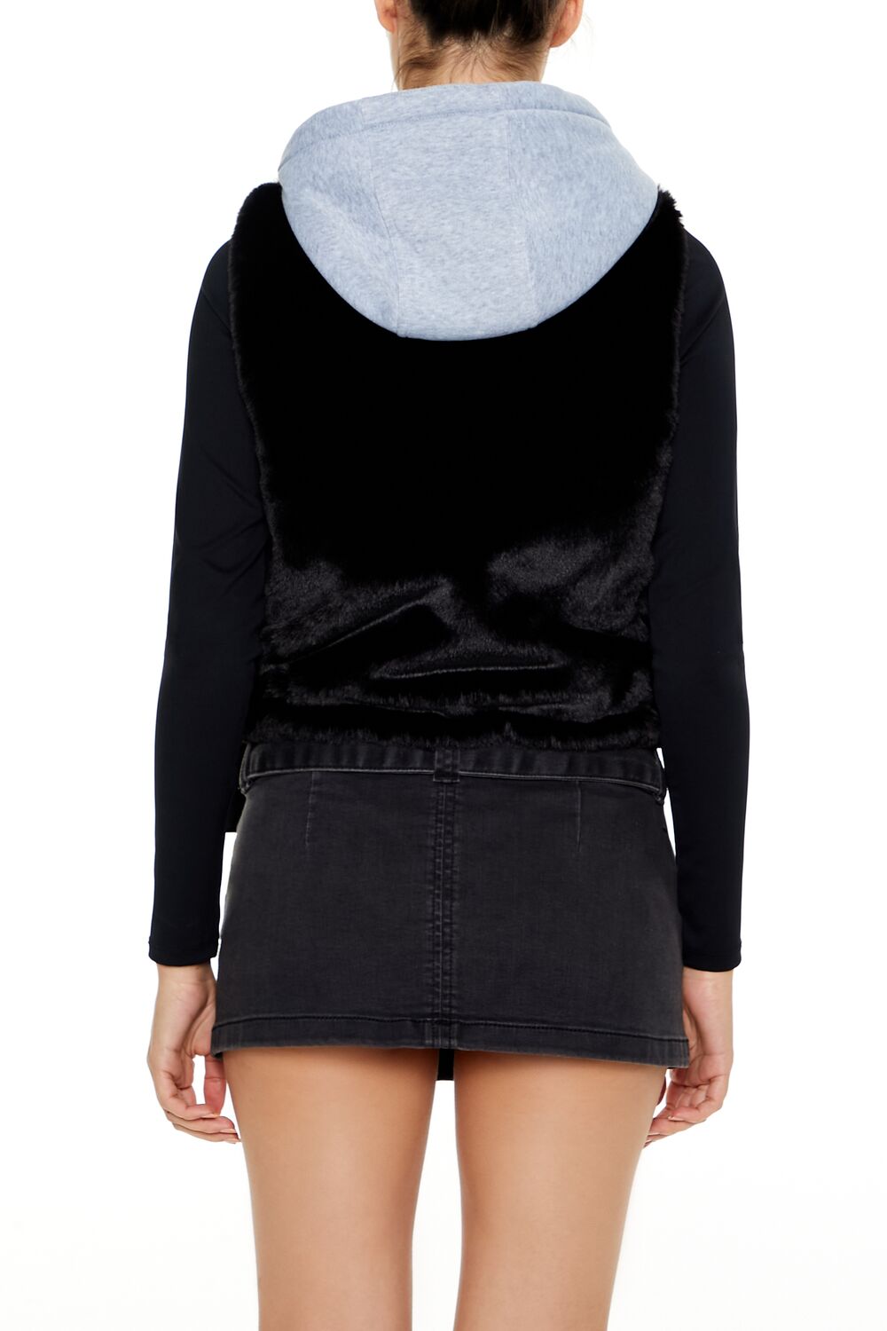 Colorblock Faux Fur Vest